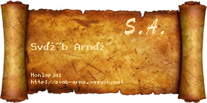Sváb Arnó névjegykártya
